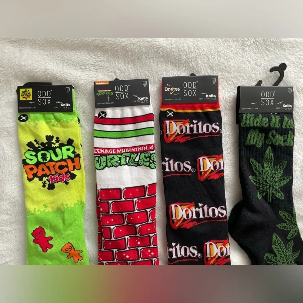 Bundle of 8 pairs of Mens Graphic Socks Collection Odd Sox/Crazy Socks/Coca Cola